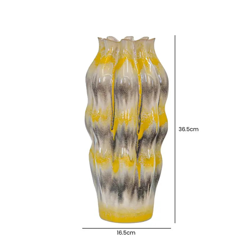 Ceramic Vase with Multicolour Stripes