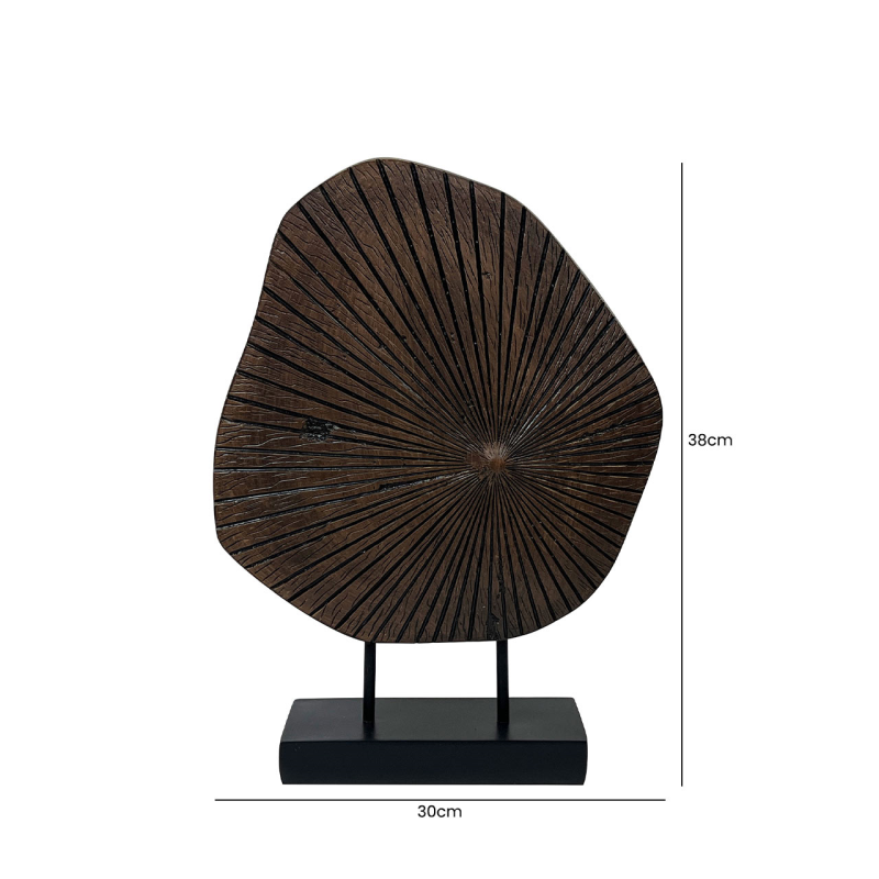 38cm Black and Brown Polyresin Decor