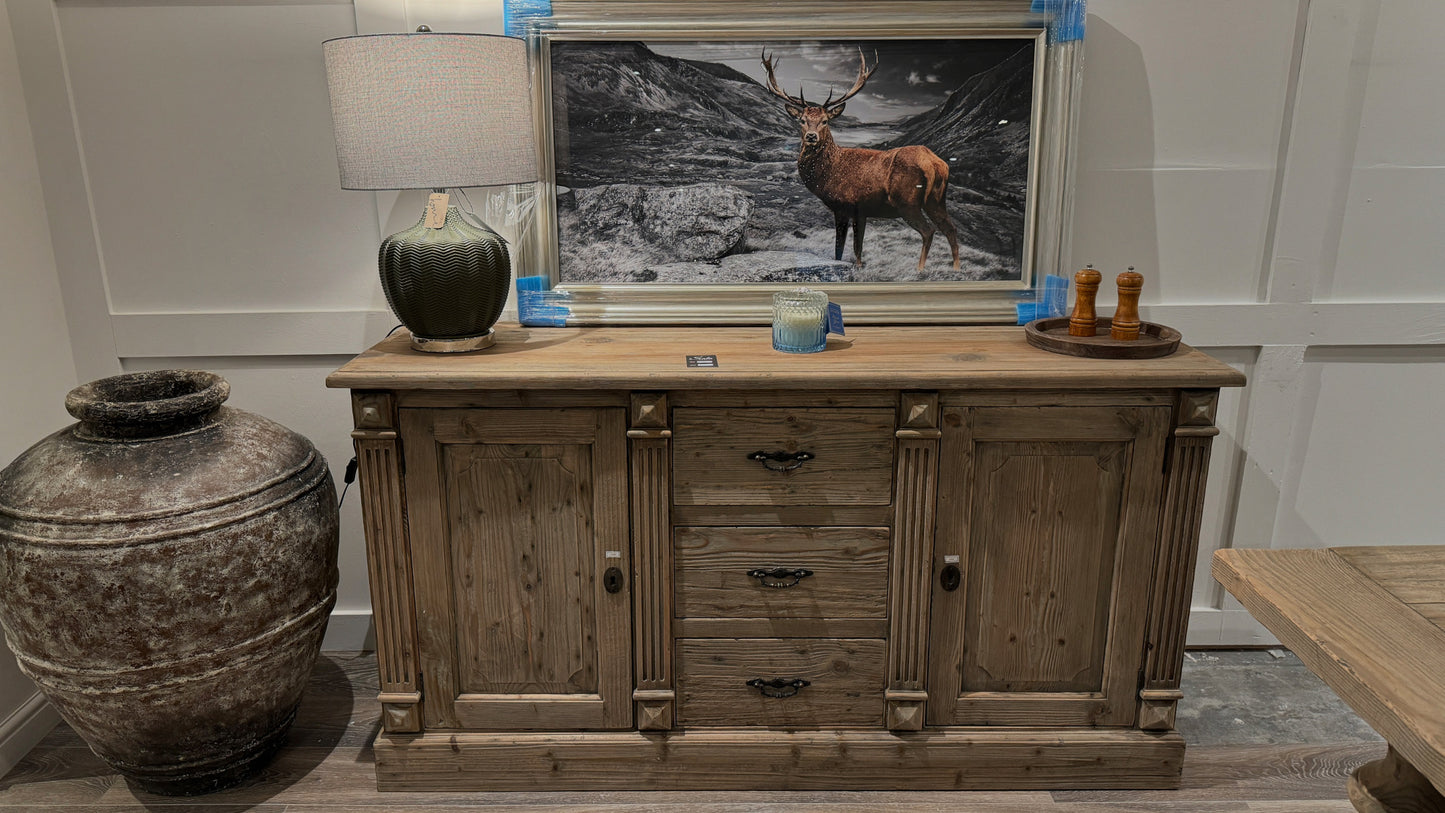 Hand Carved Wooden Sideboard
