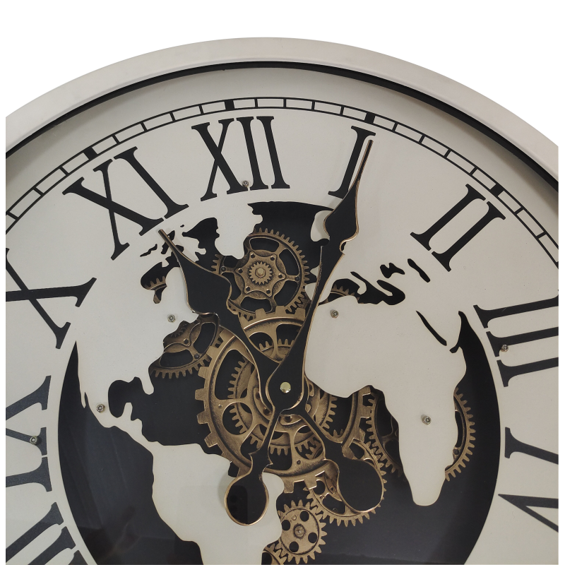58cm White Gears Wall Clock