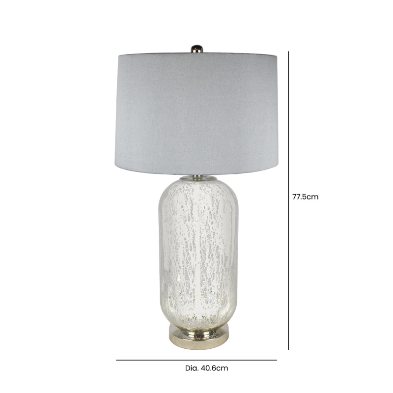 77.5cm Silver Mercury Glass Table Lamp
