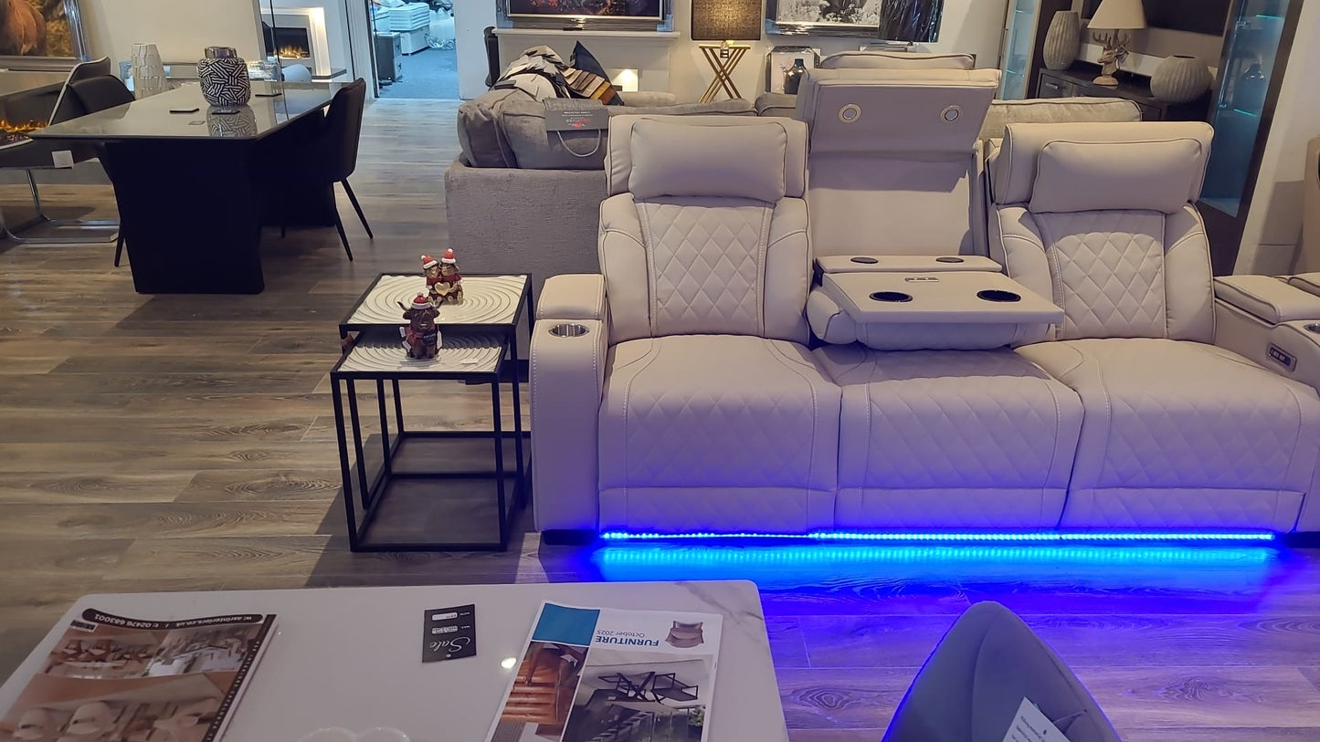 Mayfair Power Recliner 3+2 Cream Sofa