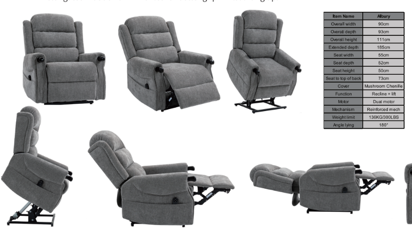 Fabric Riser Recliner Chair