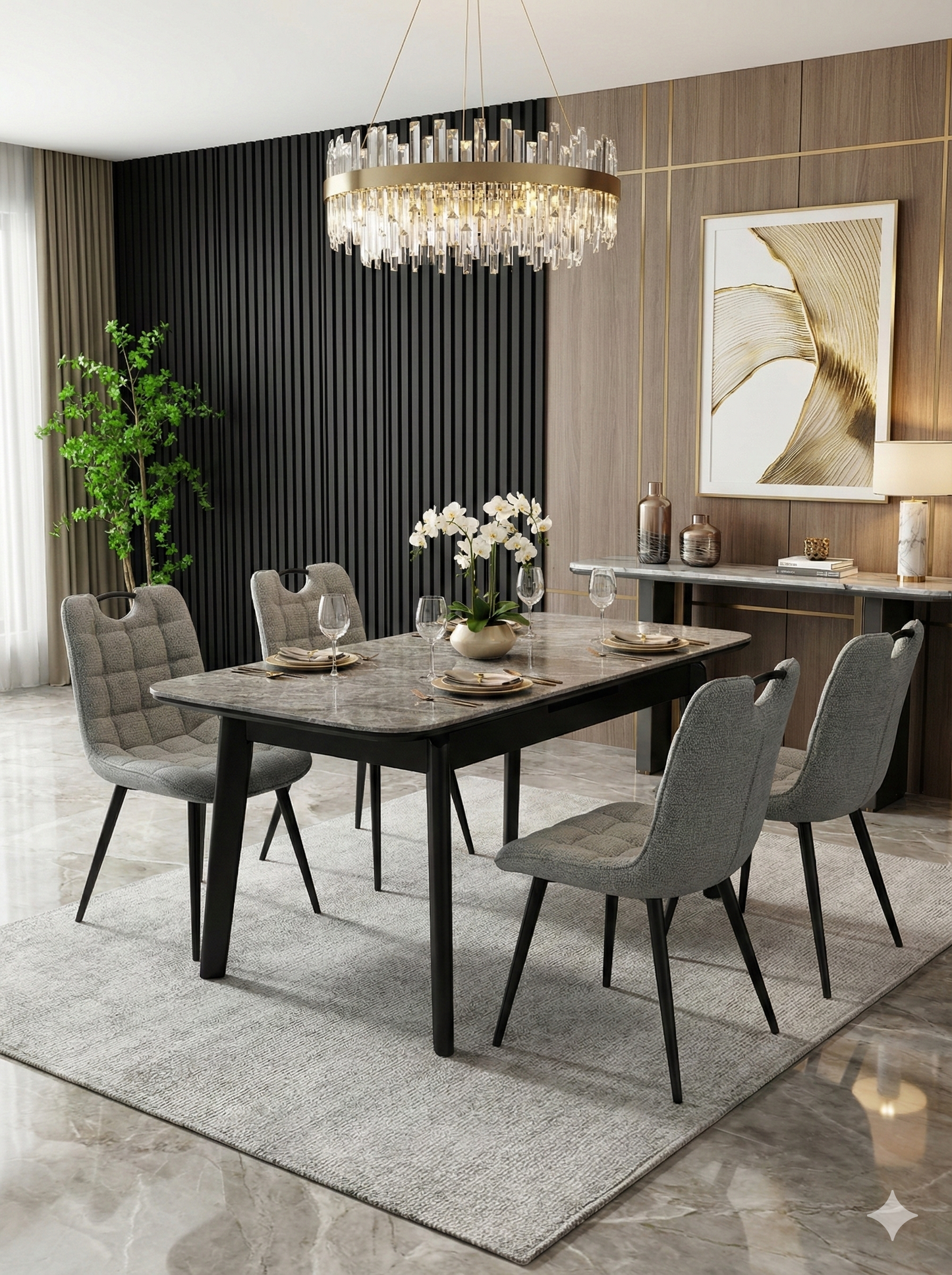 Arizona Grey Ceramic Dining Table