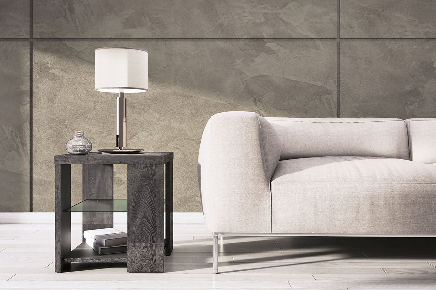 Armony Italian Grey Gloss Lamp Table