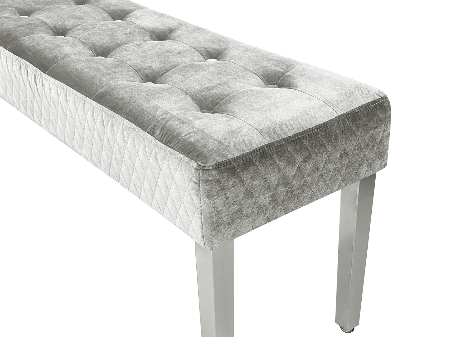 Majestic Silver Velvet Kitchen Bench