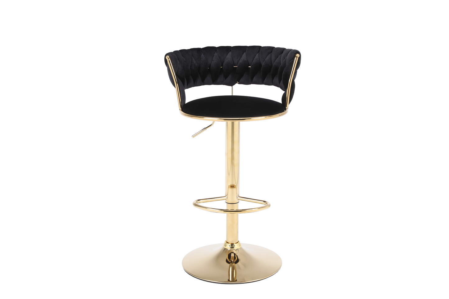 Camilla Black & Gold Velvet Bar Stool