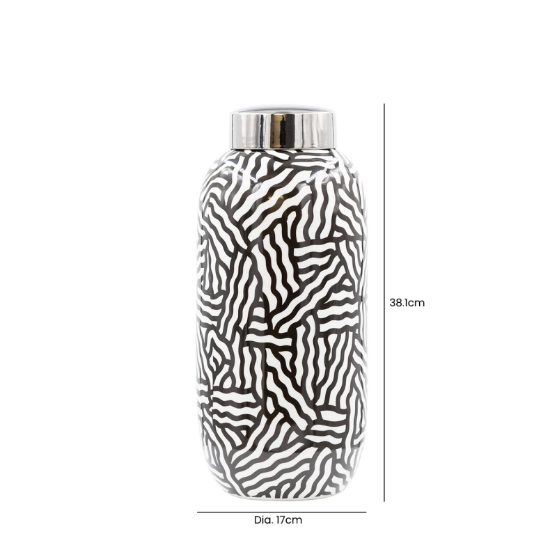 Black and White Ginger Jar