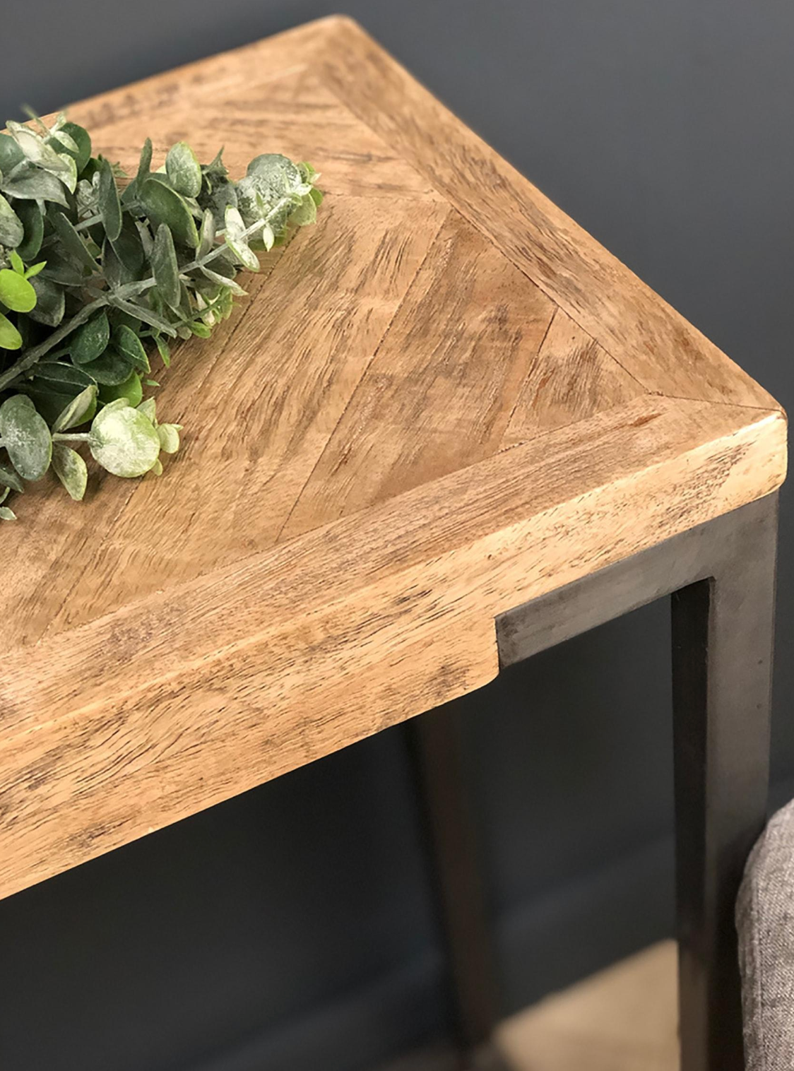 Chevron Mango Console Table