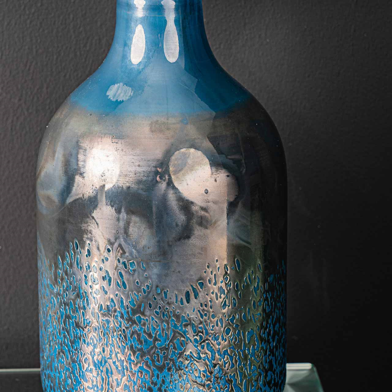 Blue Handmade Decorative Glass Bud Vase
