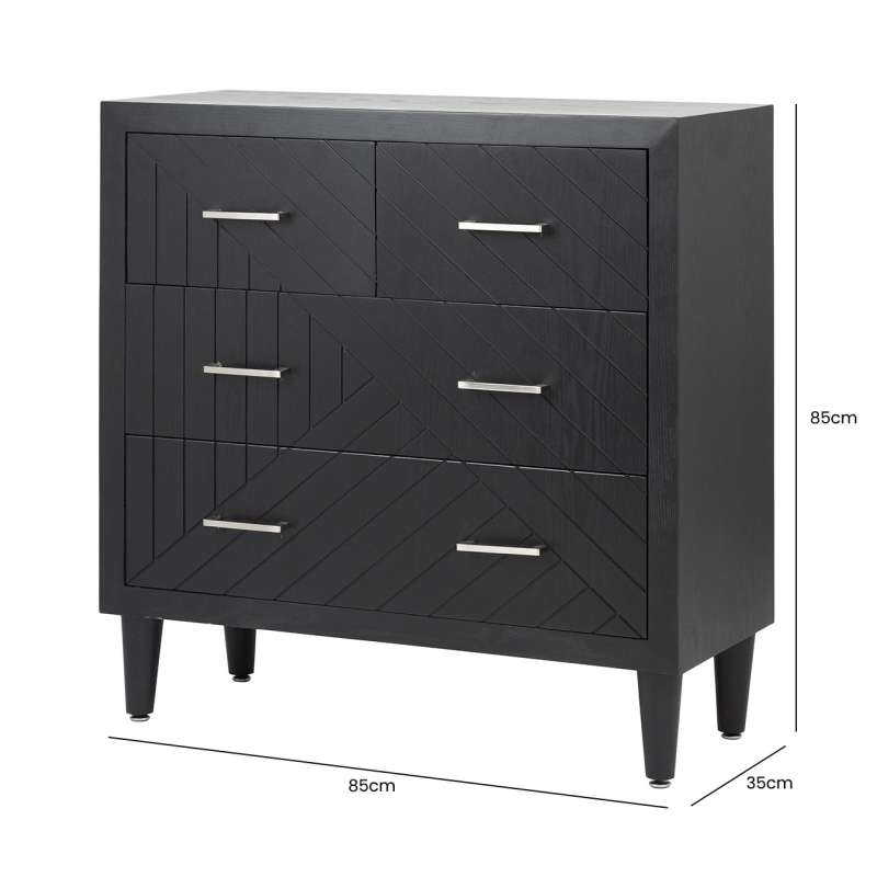 Wooden Black Chest of Drawers