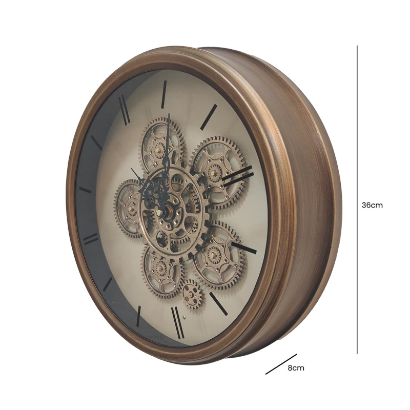 Gold Gears Wall Clock