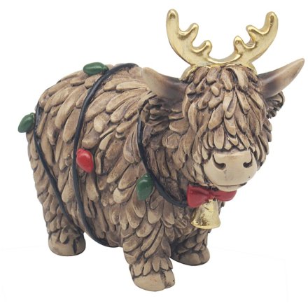 Highland Cow with Antlers