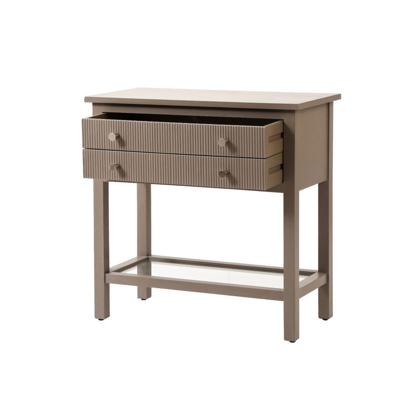 Bedside Cabinet 2 Drawer (White or Taupe)