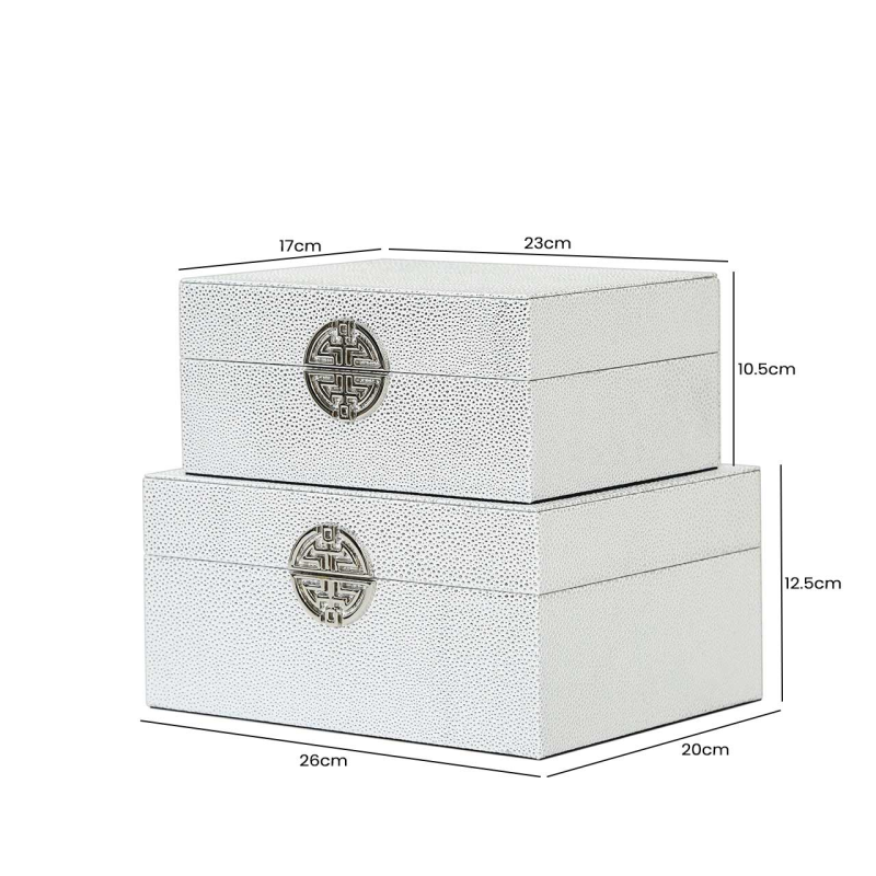 Set of 2 Silver Jewellery Boxes
