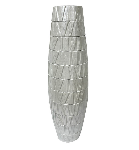 Pearl White Polyresin Floor Vase