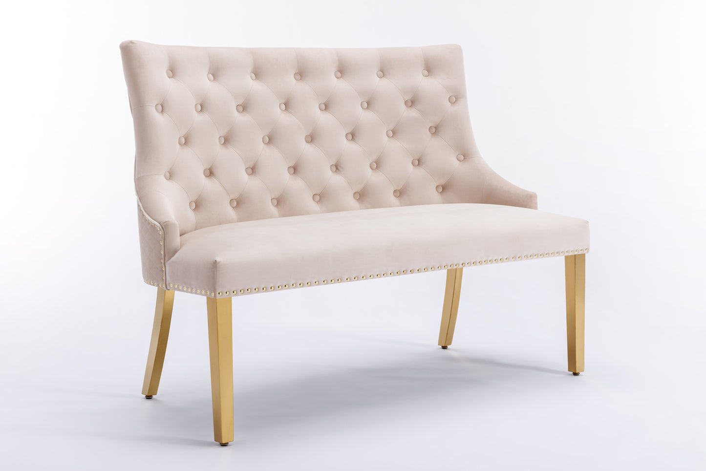 Majestic Mink Velvet High Back Kitchen Bench