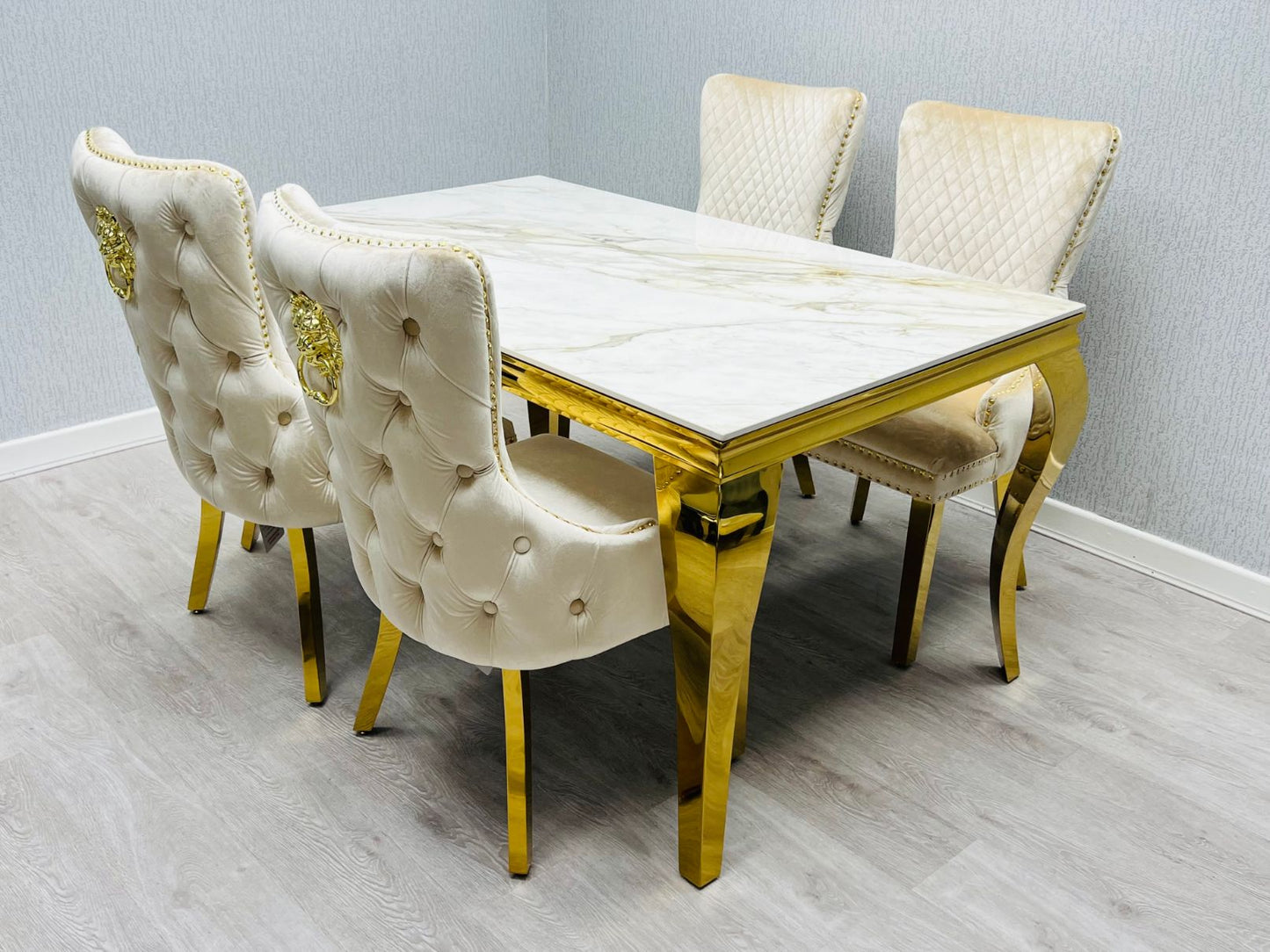 Sofia Cream and Gold Dining Table