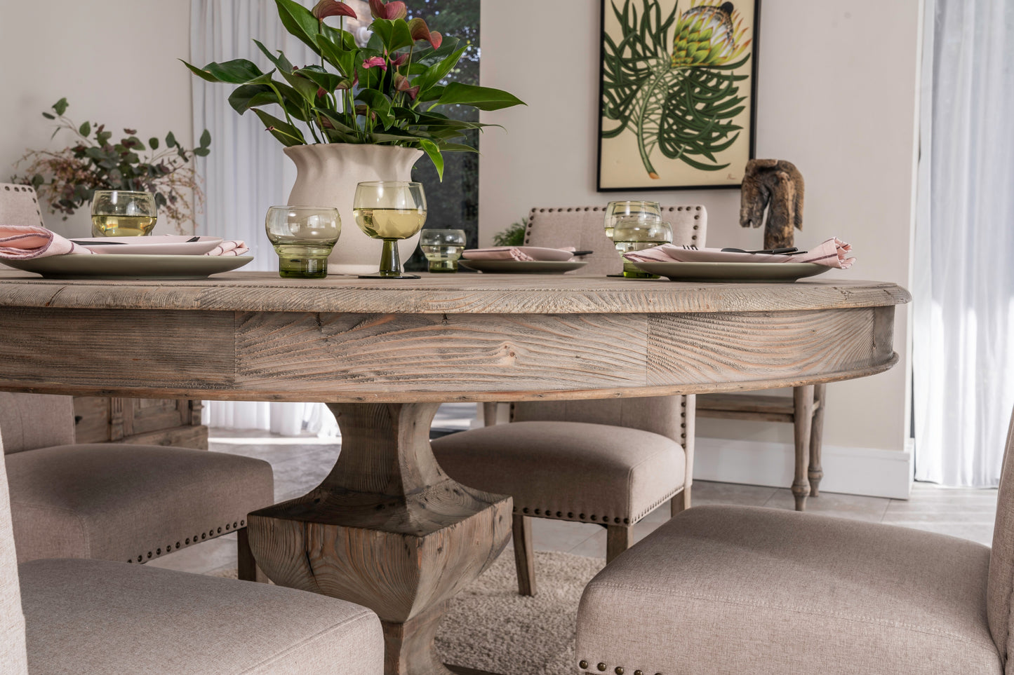 Hand Carved Wooden Dining Table