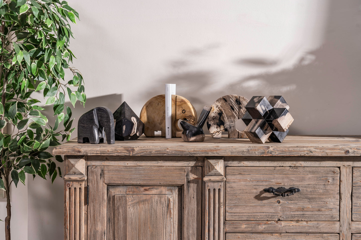 Hand Carved Wooden Sideboard