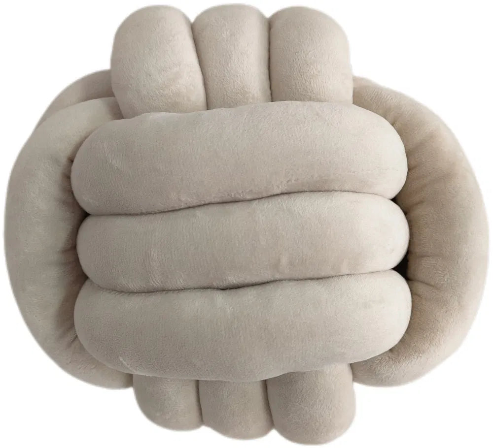 Velvet Knot Ivory Cushion