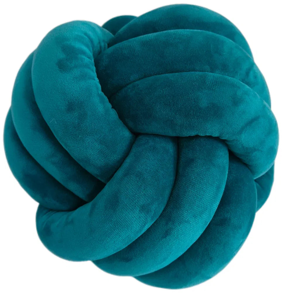 Velvet Knot Teal Cushion