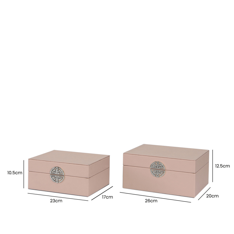 Set of 2 Rose Pink Jewellery Boxes