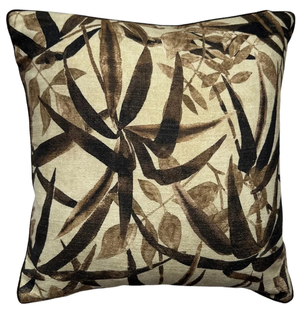 Malini Brown Leaf Cushion