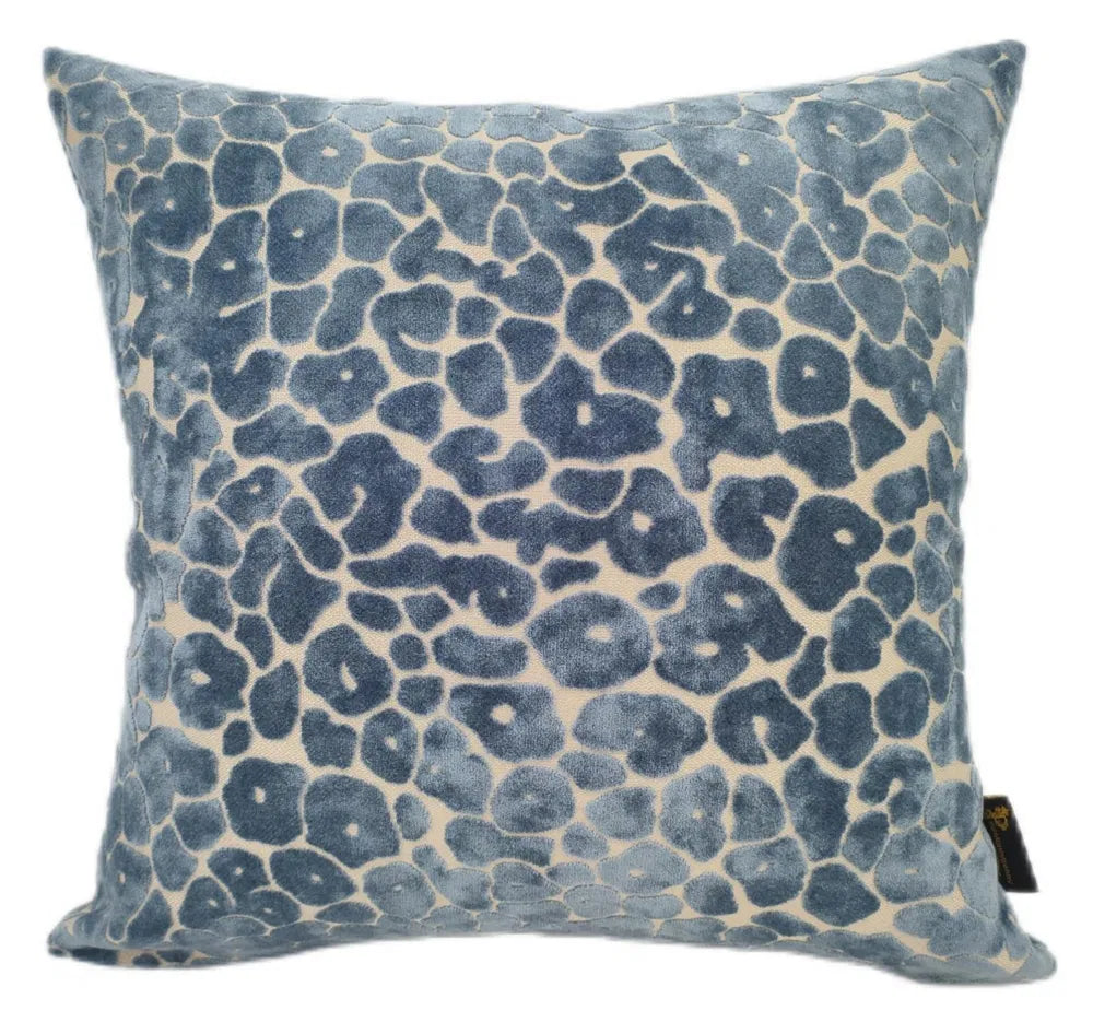 Malini Paul Moneypenny Spoton Leopard Blue Cushion