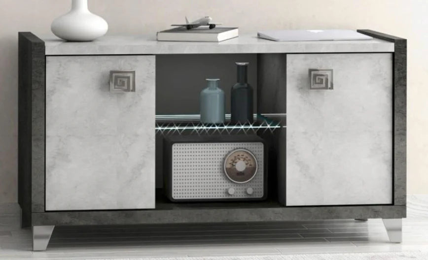Hilton Italian Grey Gloss Small TV unit