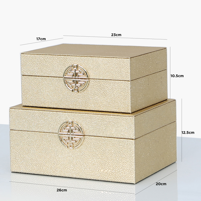 Set of 2 Gold Jewellery Boxes