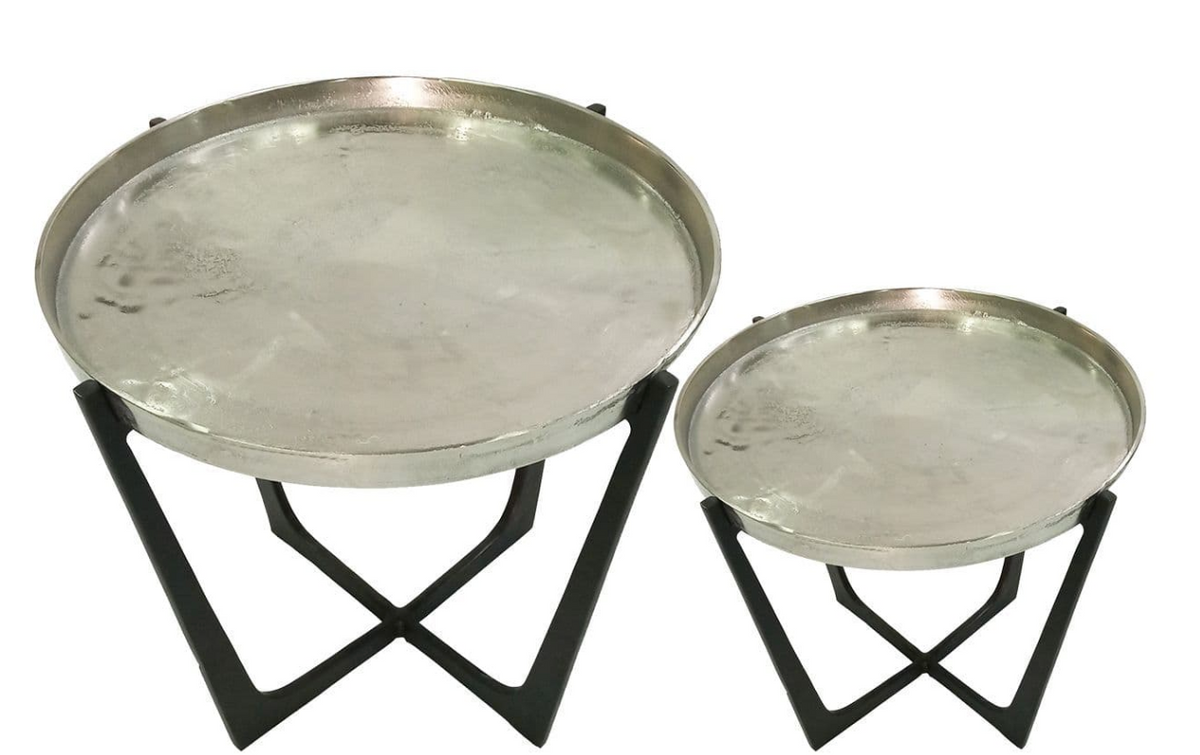 Set of 2 Rohan Nickel Nesting Tables