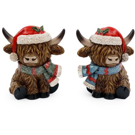 Set of 2 Highland Cow Deco