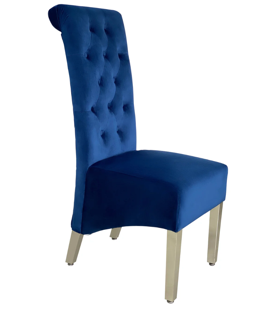 Sofia Chrome Leg Lion Knocker Velvet Dining Chair