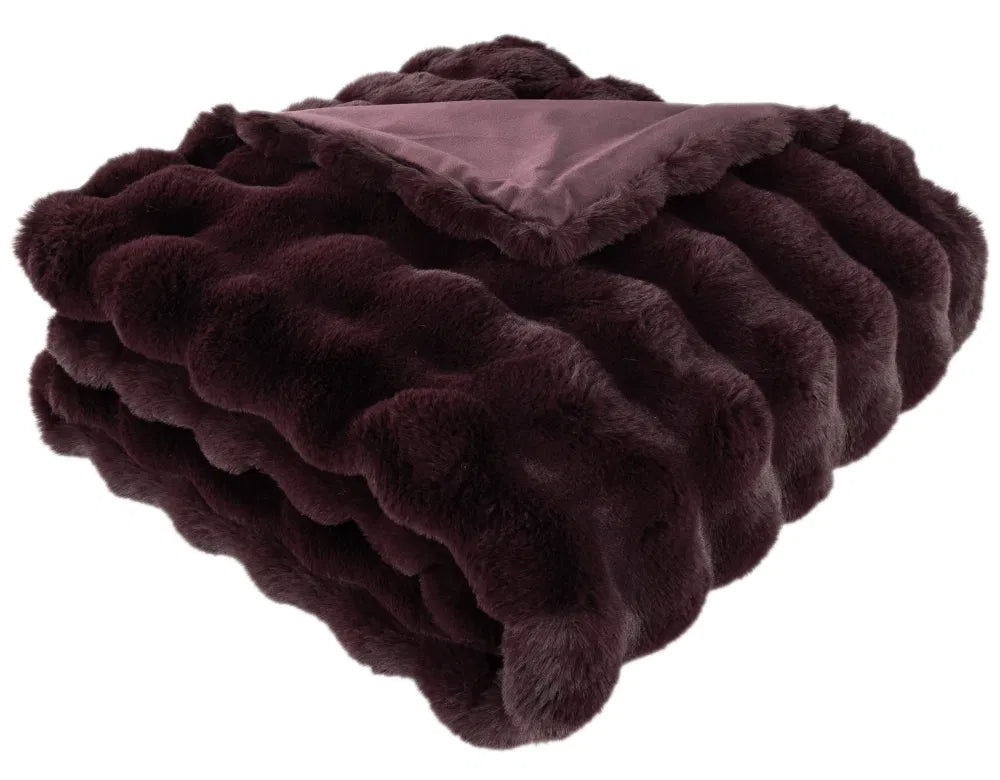 Soft Bubble Throw Blanket Aubergine