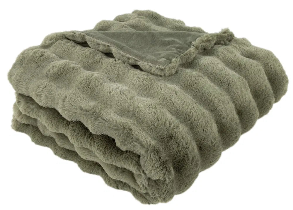 Soft Bubble Throw Blanket Sage