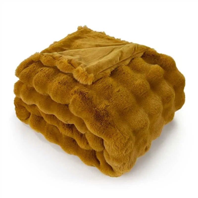 Malini Raffles Soft Bubble Blanket Throw Whiskey
