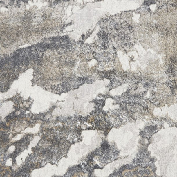 Tidal Silver/Dark Grey Abstract Rug