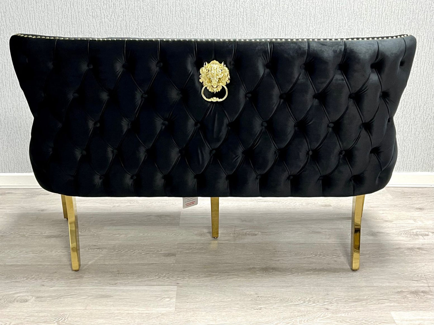 Valentino Black & Gold Velvet Kitchen Bench