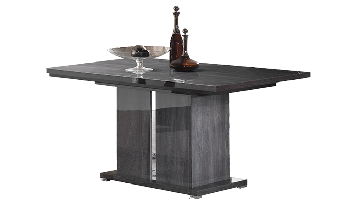 Armony Italian Grey Gloss Extendable Dining Table plus Four Dining Chairs
