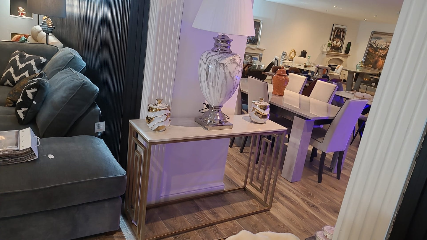 Cream and Gold Console Table