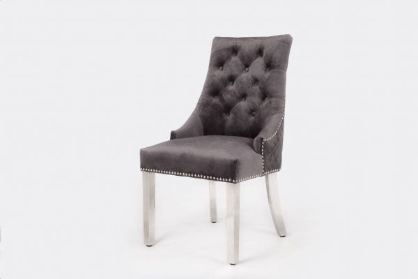 Majestic Velvet Lion Knocker Dining Chair