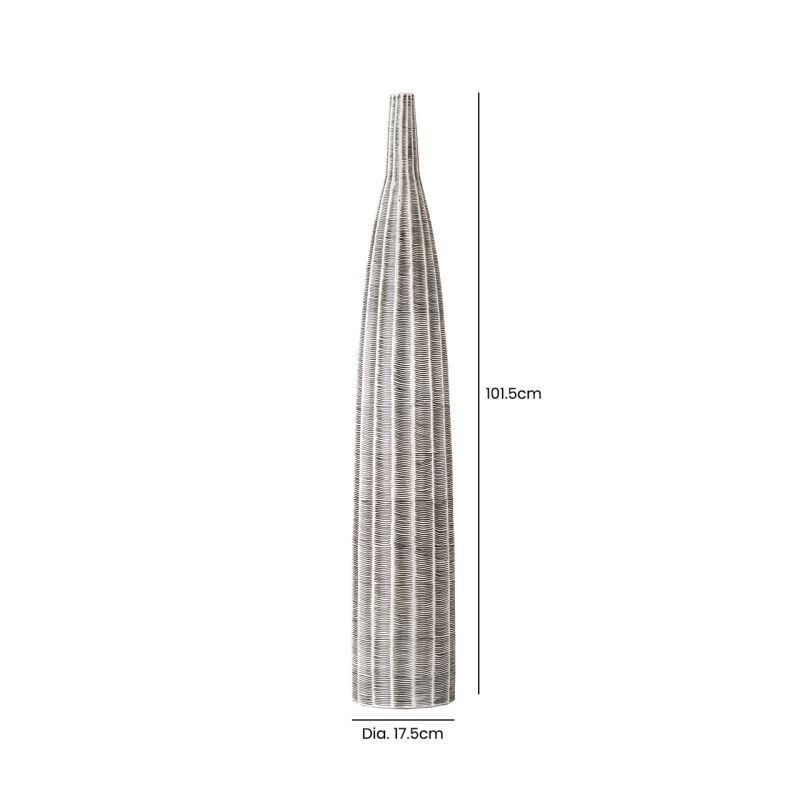 Black and White Lines Polyresin Vase