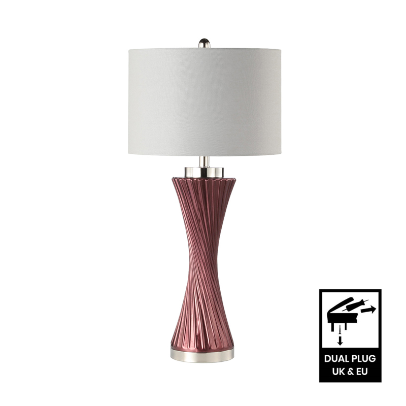 Twist Table Lamp With Linen Shade
