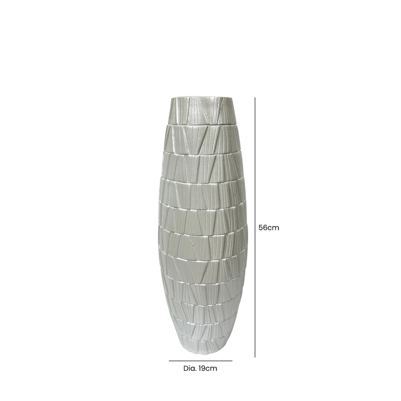Pearl White Polyresin Floor Vase