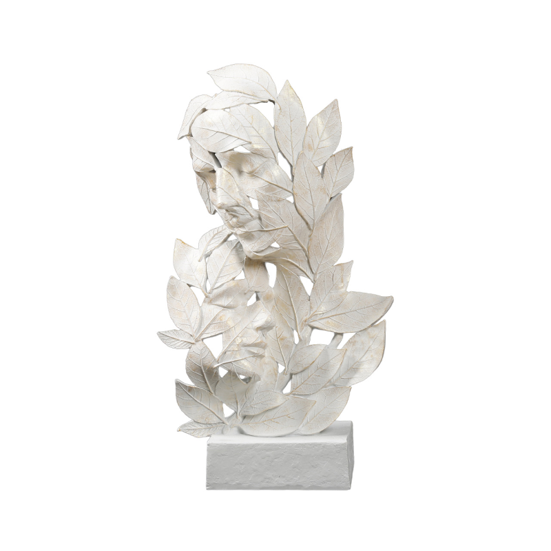Polyresin Couple Leaf Figurine