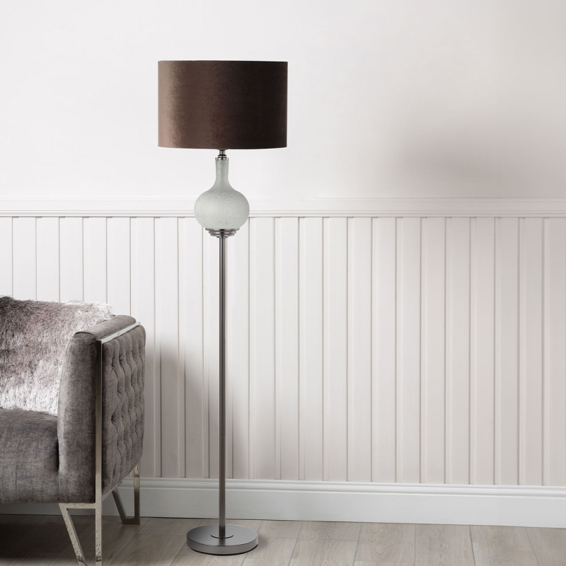 165cm Floor Lamp With Velvet Shade
