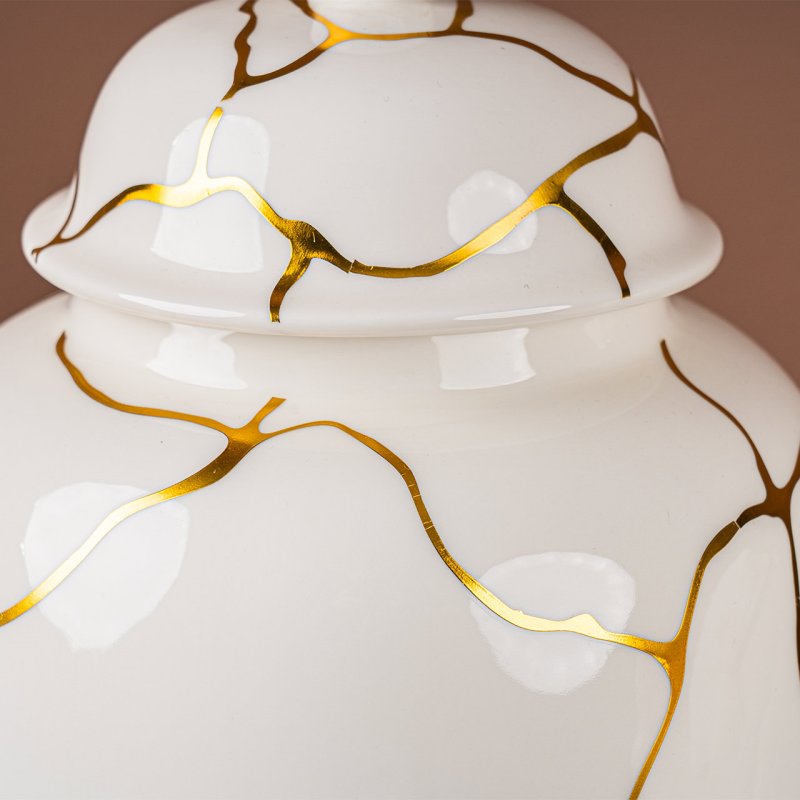 White and Gold Ginger Jar