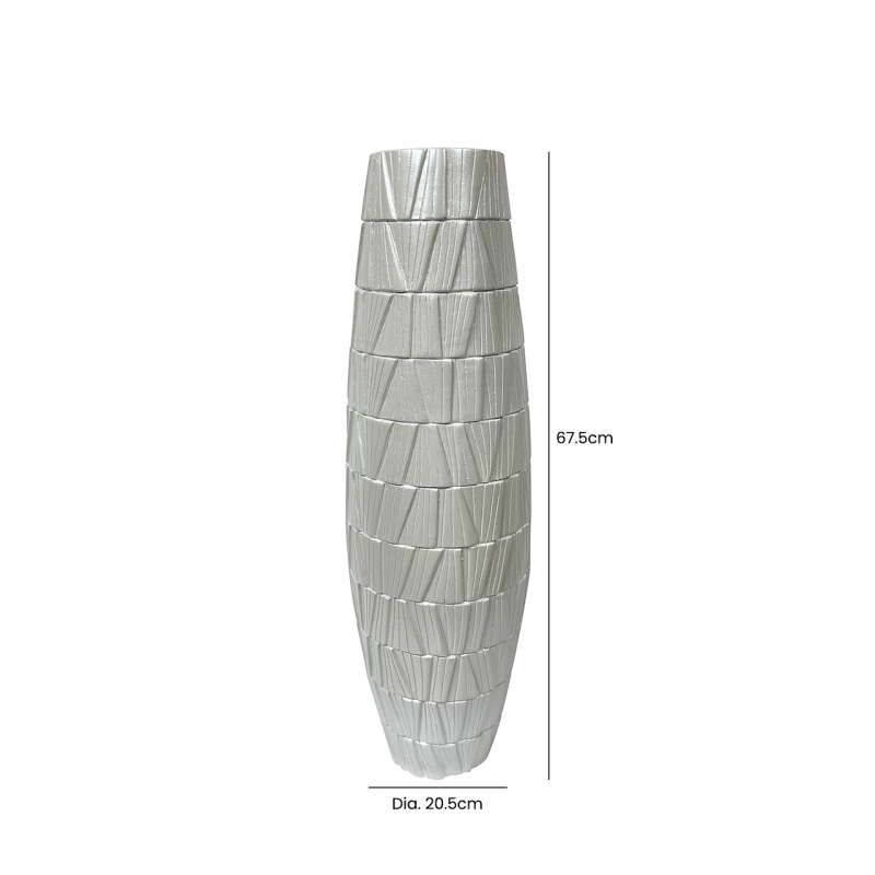 Pearl White Polyresin Floor Vase