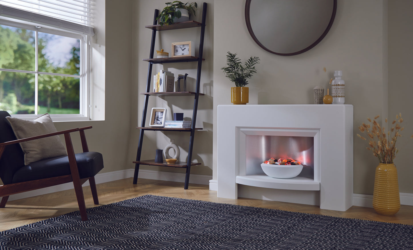 Sorrento White Electric Fireplace